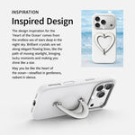 Custodia per telefono in silicone liquido a forma di cuore in metallo con supporto integrato., For iPhone 18 Pro, For iPhone 18 Pro Max, For iPhone 17 Pro Max, For iPhone 17 Pro