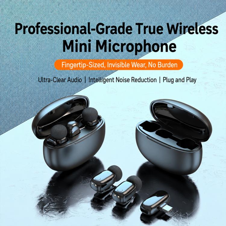 L08 Doppio microfono 2 in 1 per live streaming, lavalier wireless con riduzione del rumore, Type-C, 8 Pin