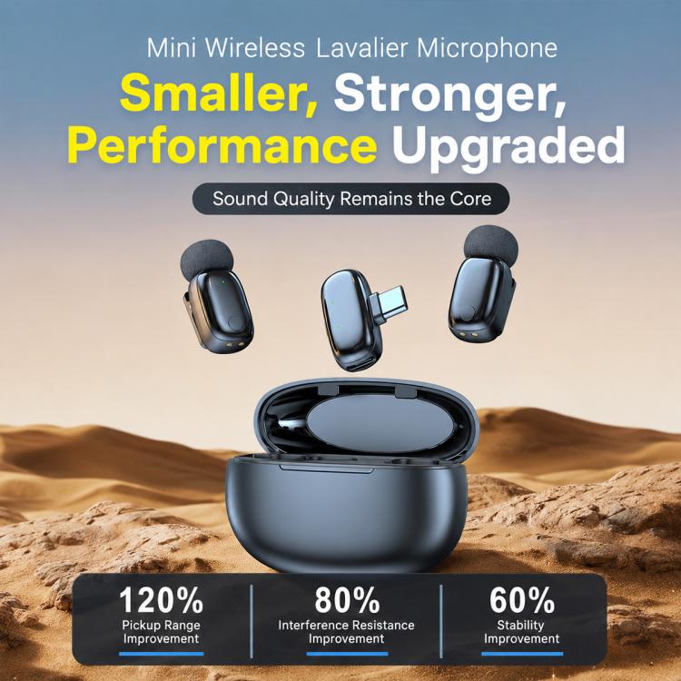 L08 Doppio microfono 2 in 1 per live streaming, lavalier wireless con riduzione del rumore, Type-C, 8 Pin