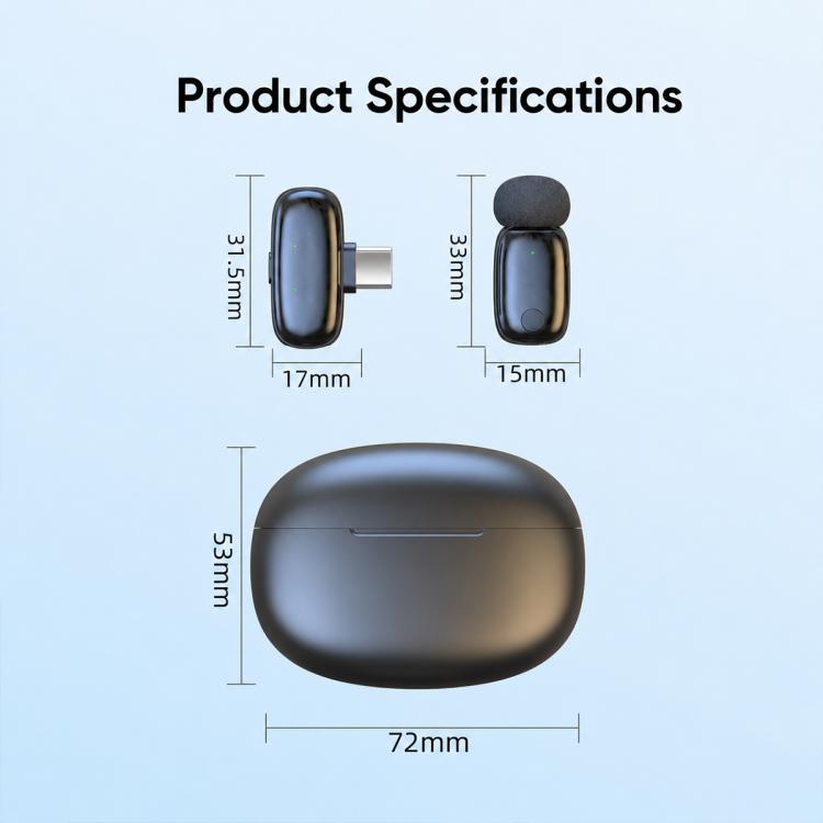 L08 Doppio microfono 2 in 1 per live streaming, lavalier wireless con riduzione del rumore, Type-C, 8 Pin