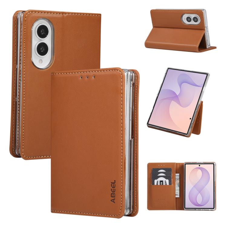 AB01 Custodia per telefono in similpelle vegana con protezione RFID, For Galaxy Z Fold8 5G