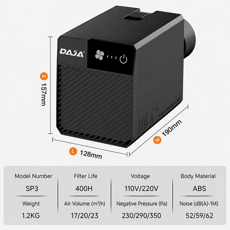 DAJA SP3 Mini purificatore di fumi per macchine per incisione laser