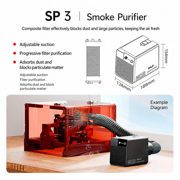 DAJA SP3 Mini purificatore di fumi per macchine per incisione laser