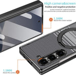 Custodia per telefono magnetica in fibra di carbonio con pellicola privacy integrata e supporto girevole a 360 gradi della serie VIETAO Fengying., For Galaxy Z Fold8 Ultra 5G, For Samsung Galaxy Z Fold7 5G, For Samsung Galaxy Z Fold6 5G