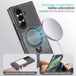 Custodia per telefono magnetica in fibra di carbonio con pellicola privacy integrata e supporto girevole a 360 gradi della serie VIETAO Fengying., For Galaxy Z Fold8 Ultra 5G, For Samsung Galaxy Z Fold7 5G, For Samsung Galaxy Z Fold6 5G