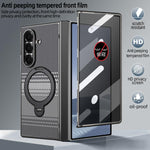 Custodia per telefono magnetica in fibra di carbonio con pellicola privacy integrata e supporto girevole a 360 gradi della serie VIETAO Fengying., For Galaxy Z Fold8 Ultra 5G, For Samsung Galaxy Z Fold7 5G, For Samsung Galaxy Z Fold6 5G