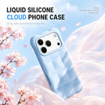 Custodia per telefono in silicone liquido effetto nuvola, For iPhone 18 Pro, For iPhone 18 Pro Max, For iPhone 17 Pro Max, For iPhone 17 Pro, For iPhone 16 Pro Max, For iPhone 16 Pro, For iPhone 16, For iPhone 15 Pro Max