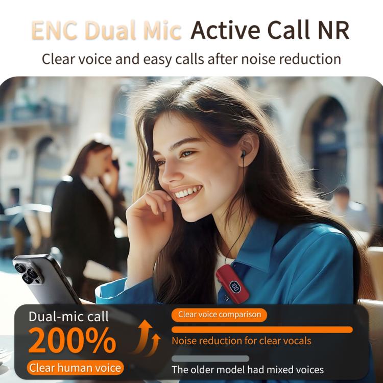 K93 Auricolare Bluetooth retrattile con display digitale, riduzione del rumore e microfono lavalier, ideale per il business, con display digitale, microfono lavalier e funzione di riduzione del rumore.