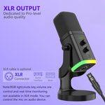 Microfono da gioco RGB con driver dinamico USB YU8, riduzione del rumore e riduzione del rumore.
