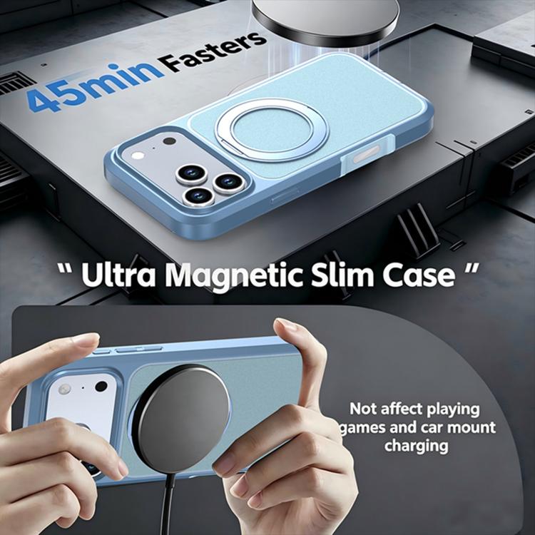 Custodia protettiva magnetica in silicone anti-caduta per telefono con supporto girevole a 360°, For iPhone 18 Pro, For iPhone 18 Pro Max, For iPhone 17 Pro Max, For iPhone 17 Pro
