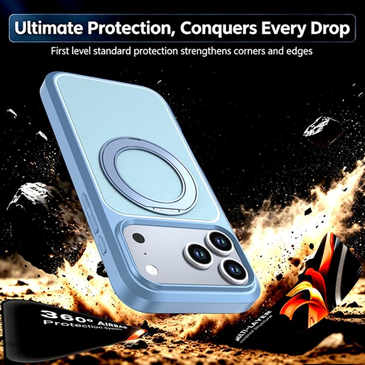 Custodia protettiva magnetica in silicone anti-caduta per telefono con supporto girevole a 360°, For iPhone 18 Pro, For iPhone 18 Pro Max, For iPhone 17 Pro Max, For iPhone 17 Pro