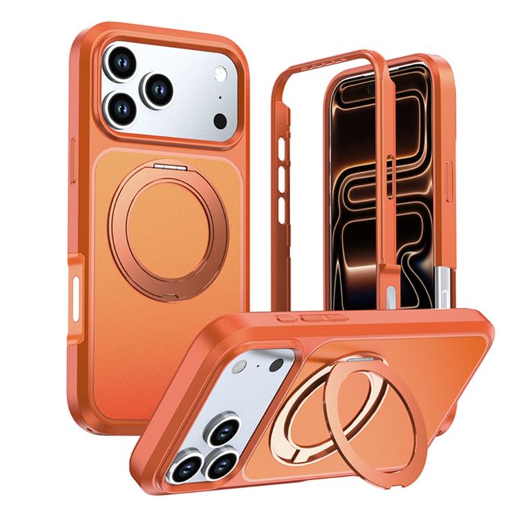 Custodia protettiva magnetica in silicone anti-caduta per telefono con supporto girevole a 360°, For iPhone 18 Pro, For iPhone 18 Pro Max, For iPhone 17 Pro Max, For iPhone 17 Pro