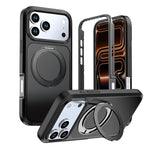 Custodia protettiva magnetica in silicone anti-caduta per telefono con supporto girevole a 360°, For iPhone 18 Pro, For iPhone 18 Pro Max, For iPhone 17 Pro Max, For iPhone 17 Pro