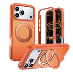 Custodia protettiva magnetica in silicone anti-caduta per telefono con supporto girevole a 360°, For iPhone 18 Pro, For iPhone 18 Pro Max, For iPhone 17 Pro Max, For iPhone 17 Pro