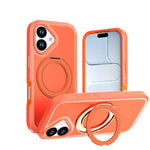 Custodia protettiva magnetica in silicone anti-caduta per telefono con supporto girevole a 360°, For iPhone 17, For iPhone 16 Pro Max, For iPhone 16 Pro, For iPhone 16 Plus, For iPhone 16, For iPhone 15 Pro Max