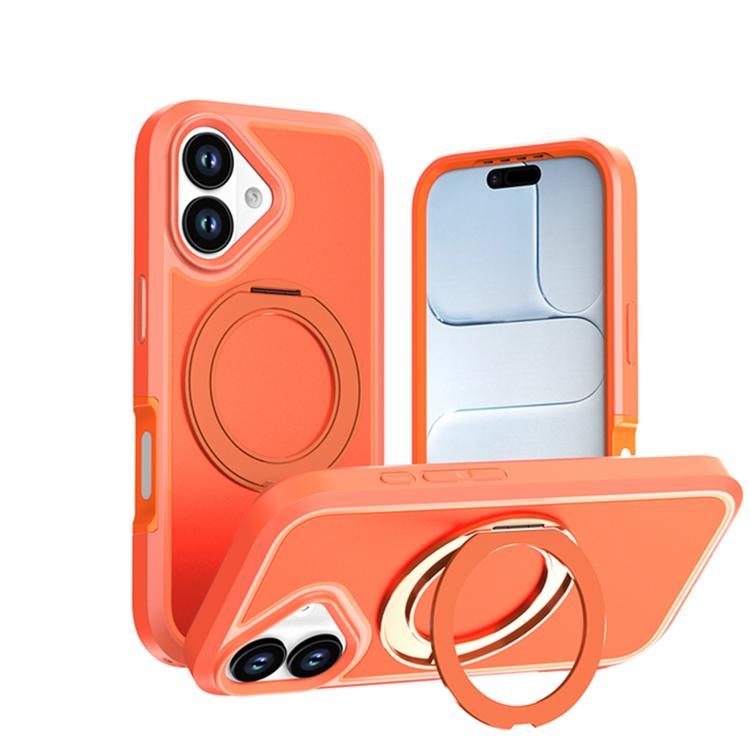 Custodia protettiva magnetica in silicone anti-caduta per telefono con supporto girevole a 360°, For iPhone 17, For iPhone 16 Pro Max, For iPhone 16 Pro, For iPhone 16 Plus, For iPhone 16, For iPhone 15 Pro Max
