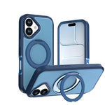 Custodia protettiva magnetica in silicone anti-caduta per telefono con supporto girevole a 360°, For iPhone 17, For iPhone 16 Pro Max, For iPhone 16 Pro, For iPhone 16 Plus, For iPhone 16, For iPhone 15 Pro Max
