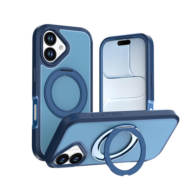 Custodia protettiva magnetica in silicone anti-caduta per telefono con supporto girevole a 360°, For iPhone 17, For iPhone 16 Pro Max, For iPhone 16 Pro, For iPhone 16 Plus, For iPhone 16, For iPhone 15 Pro Max