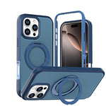 Custodia protettiva magnetica in silicone anti-caduta per telefono con supporto girevole a 360°, For iPhone 17, For iPhone 16 Pro Max, For iPhone 16 Pro, For iPhone 16 Plus, For iPhone 16, For iPhone 15 Pro Max