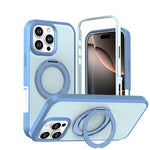 Custodia protettiva magnetica in silicone anti-caduta per telefono con supporto girevole a 360°, For iPhone 17, For iPhone 16 Pro Max, For iPhone 16 Pro, For iPhone 16 Plus, For iPhone 16, For iPhone 15 Pro Max