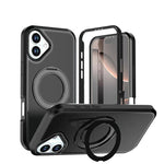 Custodia protettiva magnetica in silicone anti-caduta per telefono con supporto girevole a 360°, For iPhone 17, For iPhone 16 Pro Max, For iPhone 16 Pro, For iPhone 16 Plus, For iPhone 16, For iPhone 15 Pro Max