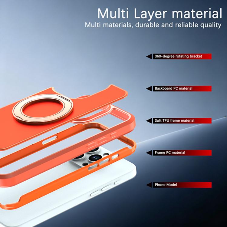 Custodia protettiva magnetica in silicone anti-caduta per telefono con supporto girevole a 360°, For iPhone 15 Pro, For iPhone 14 Pro, For iPhone 14 Pro Max