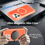 Custodia protettiva magnetica in silicone anti-caduta per telefono con supporto girevole a 360°, For iPhone 15 Pro, For iPhone 14 Pro, For iPhone 14 Pro Max