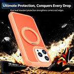 Custodia protettiva magnetica in silicone anti-caduta per telefono con supporto girevole a 360°, For iPhone 15 Pro, For iPhone 14 Pro, For iPhone 14 Pro Max