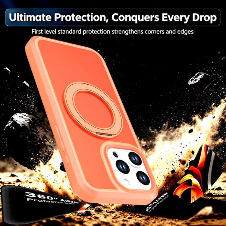 Custodia protettiva magnetica in silicone anti-caduta per telefono con supporto girevole a 360°, For iPhone 15 Pro, For iPhone 14 Pro, For iPhone 14 Pro Max