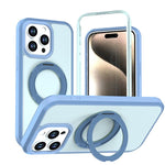 Custodia protettiva magnetica in silicone anti-caduta per telefono con supporto girevole a 360°, For iPhone 15 Pro, For iPhone 14 Pro, For iPhone 14 Pro Max