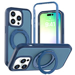 Custodia protettiva magnetica in silicone anti-caduta per telefono con supporto girevole a 360°, For iPhone 15 Pro, For iPhone 14 Pro, For iPhone 14 Pro Max