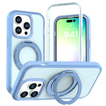 Custodia protettiva magnetica in silicone anti-caduta per telefono con supporto girevole a 360°, For iPhone 15 Pro, For iPhone 14 Pro, For iPhone 14 Pro Max