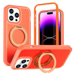 Custodia protettiva magnetica in silicone anti-caduta per telefono con supporto girevole a 360°, For iPhone 15 Pro, For iPhone 14 Pro, For iPhone 14 Pro Max