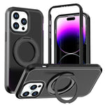 Custodia protettiva magnetica in silicone anti-caduta per telefono con supporto girevole a 360°, For iPhone 15 Pro, For iPhone 14 Pro, For iPhone 14 Pro Max