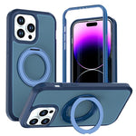 Custodia protettiva magnetica in silicone anti-caduta per telefono con supporto girevole a 360°, For iPhone 15 Pro, For iPhone 14 Pro, For iPhone 14 Pro Max