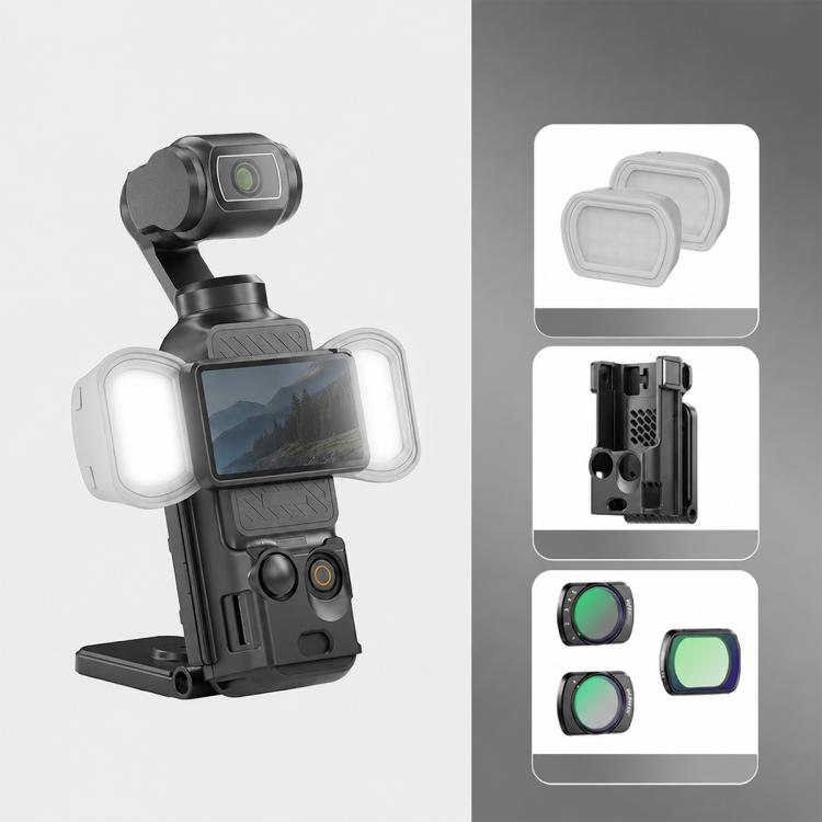Supporto magnetico NEEWER per luce di riempimento per action camera DJI Osmo Pocket 3., Single Light with Mount, Dual Light with Mount, Triple Light with Mount, Fill Light Filter Kit, Dual Light Kit, Black Single Light with Mount                       ...