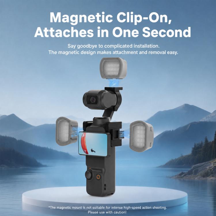 Supporto magnetico NEEWER per luce di riempimento per action camera DJI Osmo Pocket 3., Single Light with Mount, Dual Light with Mount, Triple Light with Mount, Fill Light Filter Kit, Dual Light Kit, Black Single Light with Mount                       ...
