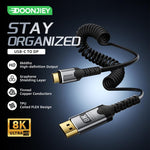 Cavo a spirale DOONJIEY da Type-C a DisplayPort 2.1 UHD 8K 60Hz per mirroring
