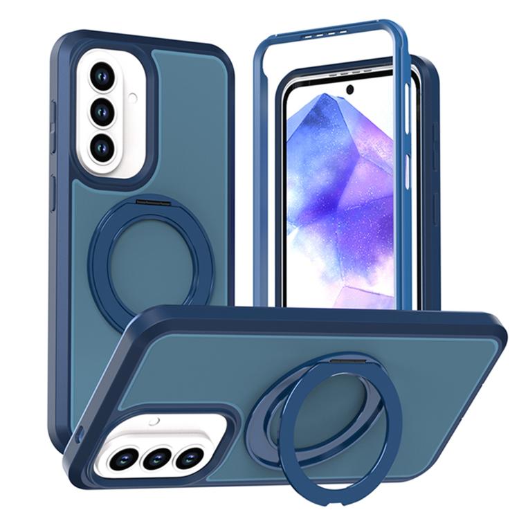 Custodia protettiva magnetica in silicone anti-caduta per telefono con supporto girevole a 360°, For Galaxy A18 5G / 4G, For Galaxy A57 5G, For Galaxy A37 / A36 / A56 5G, For Galaxy A27 5G, For Galaxy A17 / A16 / A26 5G
