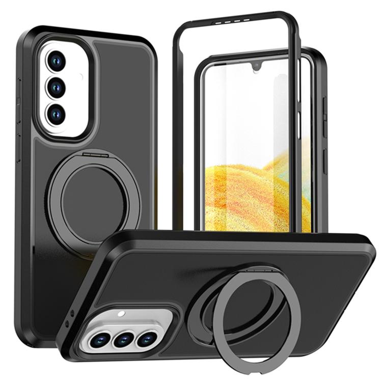 Custodia protettiva magnetica in silicone anti-caduta per telefono con supporto girevole a 360°, For Galaxy A18 5G / 4G, For Galaxy A57 5G, For Galaxy A37 / A36 / A56 5G, For Galaxy A27 5G, For Galaxy A17 / A16 / A26 5G