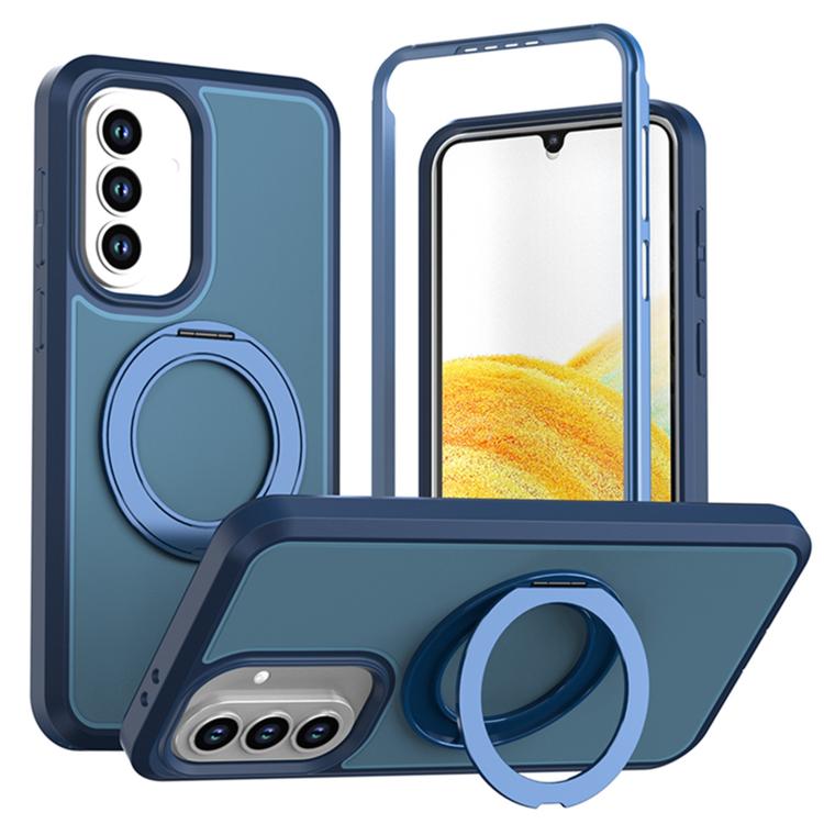 Custodia protettiva magnetica in silicone anti-caduta per telefono con supporto girevole a 360°, For Galaxy A18 5G / 4G, For Galaxy A57 5G, For Galaxy A37 / A36 / A56 5G, For Galaxy A27 5G, For Galaxy A17 / A16 / A26 5G