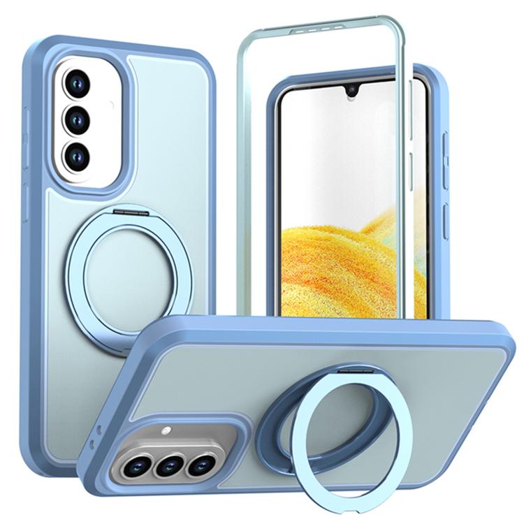Custodia protettiva magnetica in silicone anti-caduta per telefono con supporto girevole a 360°, For Galaxy A18 5G / 4G, For Galaxy A57 5G, For Galaxy A37 / A36 / A56 5G, For Galaxy A27 5G, For Galaxy A17 / A16 / A26 5G