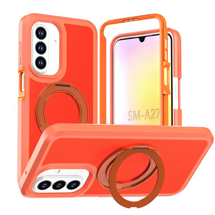 Custodia protettiva magnetica in silicone anti-caduta per telefono con supporto girevole a 360°, For Galaxy A18 5G / 4G, For Galaxy A57 5G, For Galaxy A37 / A36 / A56 5G, For Galaxy A27 5G, For Galaxy A17 / A16 / A26 5G