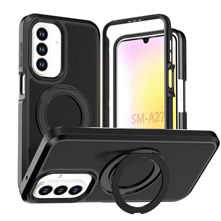 Custodia protettiva magnetica in silicone anti-caduta per telefono con supporto girevole a 360°, For Galaxy A18 5G / 4G, For Galaxy A57 5G, For Galaxy A37 / A36 / A56 5G, For Galaxy A27 5G, For Galaxy A17 / A16 / A26 5G