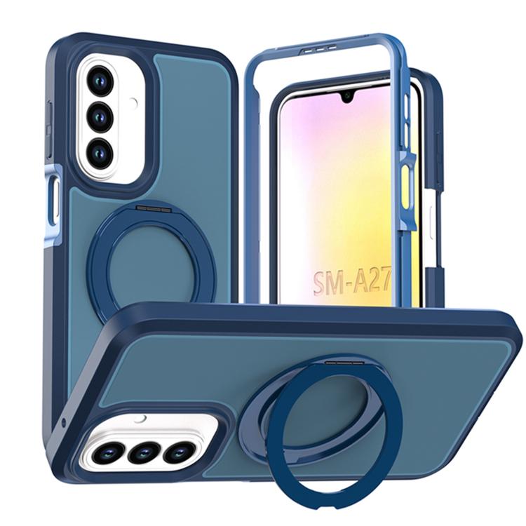 Custodia protettiva magnetica in silicone anti-caduta per telefono con supporto girevole a 360°, For Galaxy A18 5G / 4G, For Galaxy A57 5G, For Galaxy A37 / A36 / A56 5G, For Galaxy A27 5G, For Galaxy A17 / A16 / A26 5G