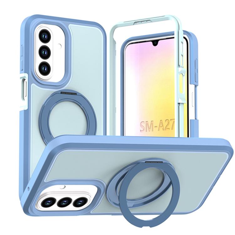 Custodia protettiva magnetica in silicone anti-caduta per telefono con supporto girevole a 360°, For Galaxy A18 5G / 4G, For Galaxy A57 5G, For Galaxy A37 / A36 / A56 5G, For Galaxy A27 5G, For Galaxy A17 / A16 / A26 5G