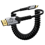 Cavo a spirale DOONJIEY da Type-C a HDTV UHD 8K 60Hz per mirroring audio e video., Type-C to HD 8K