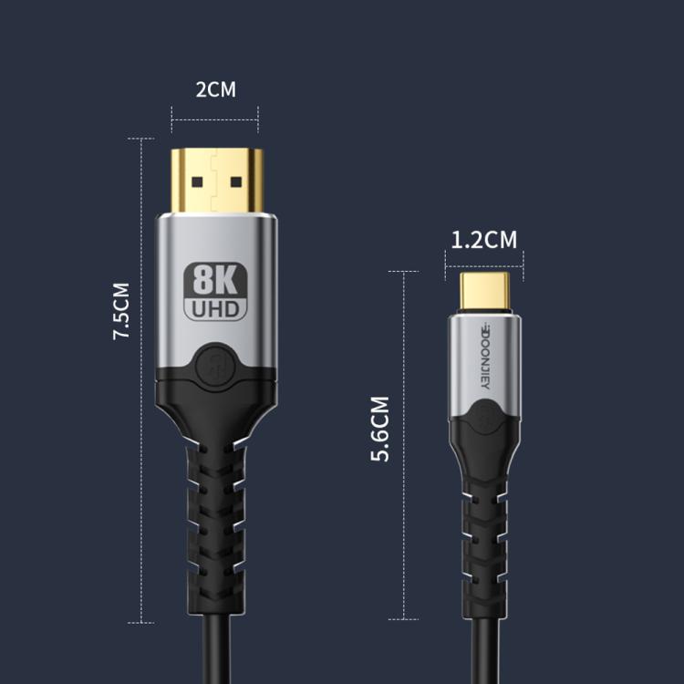 Cavo a spirale DOONJIEY da Type-C a HDTV UHD 8K 60Hz per mirroring audio e video., Type-C to HD 8K