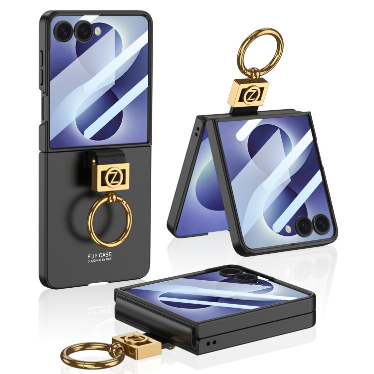 Custodia per telefono in PC ultra sottile con anello Z di GKK, For Galaxy Z Flip8 5G