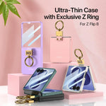 Custodia per telefono in PC ultra sottile con anello Z di GKK, For Galaxy Z Flip8 5G